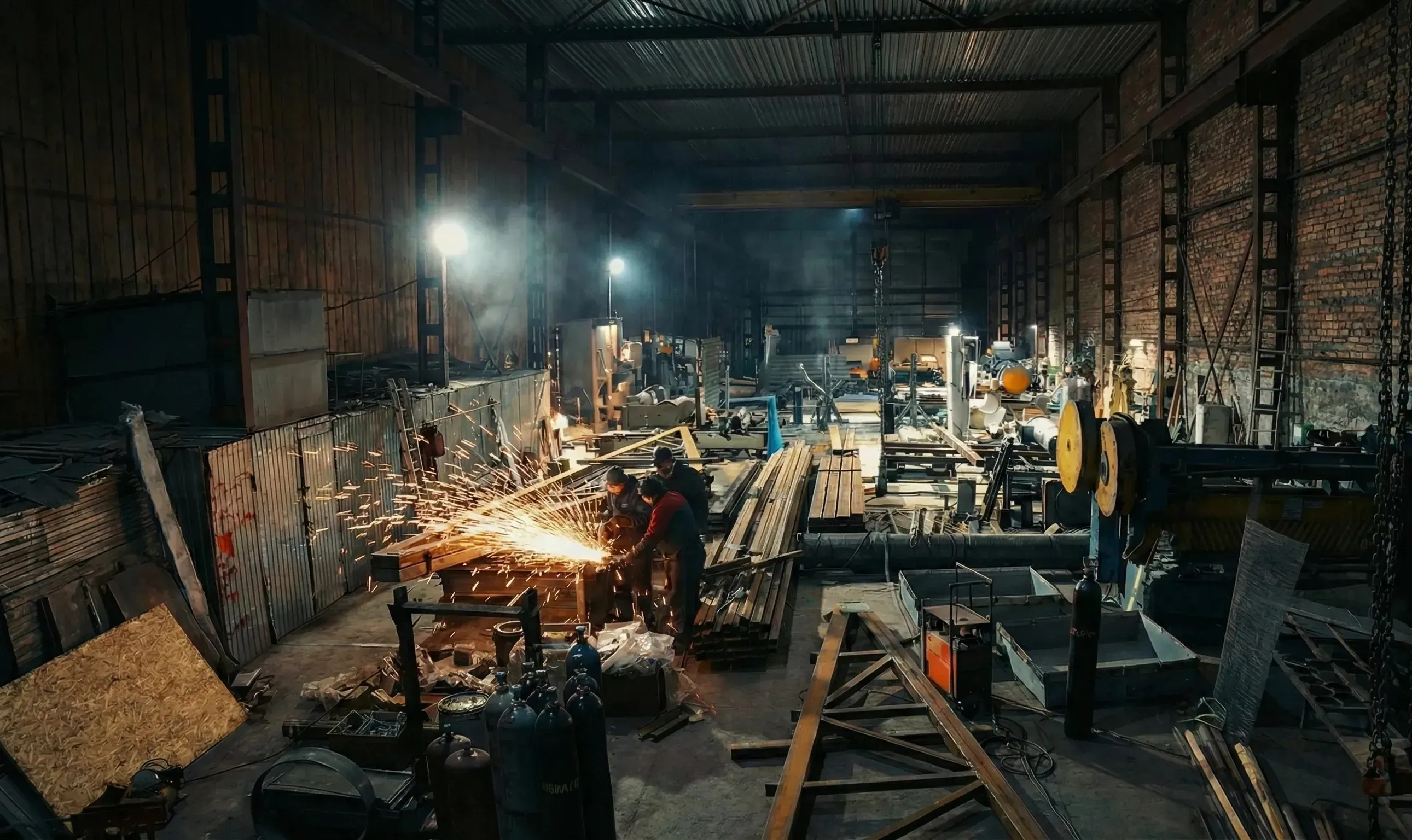 Производство металлоконструкций на заводе